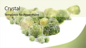  Presentation with frozen vegetables - Presentation with frozen vegetables on white background background and a soft green colored foreground