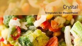  Presentation with frozen vegetables - Amazing slide deck having frozen vegetables backdrop and a yellow colored foreground