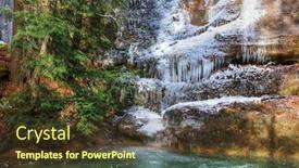  Presentation with falls - Audience pleasing theme consisting of frozen-water-falls-and-icicles backdrop and a tawny brown colored foreground