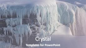  Presentation with canada - Cool new PPT layouts with frozen waterfall in winter canada backdrop and a gray colored foreground