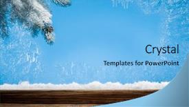  Presentation with snow tree - PPT theme enhanced with frozen window and christmas tree background and a light blue colored foreground