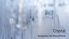  Presentation with birth jesus stained glass window - Audience pleasing PPT theme consisting of frozen window-glass backdrop and a light blue colored foreground