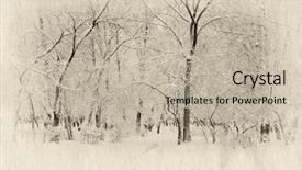  Presentation with woods - Slide deck enhanced with frozen woods under snow retro illustration background and a mint green colored foreground