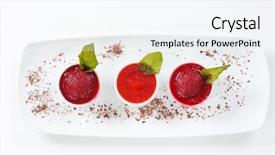  Presentation with ice frozen - Slides having frozen yogurt - berry ice cream background and a  colored foreground