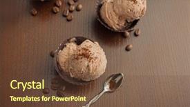  Presentation with chocolate ice cream - Theme enhanced with frozen yogurt - coffee ice cream in chocolate background and a tawny brown colored foreground