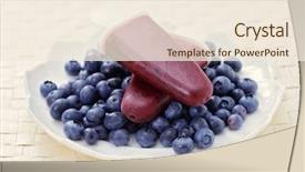  Presentation with food ice - Slides enhanced with frozen yogurt - homemade blueberry ice cream background and a  colored foreground