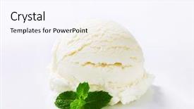  Presentation with coconut ice cream - Presentation theme having frozen yogurt - scoop of white ice cream background and a sky blue colored foreground