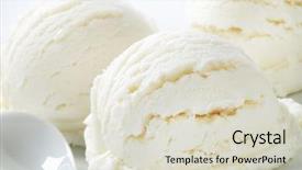  Presentation with coconut ice cream - Slides consisting of frozen yogurt - scoops of white ice cream background and a lemonade colored foreground