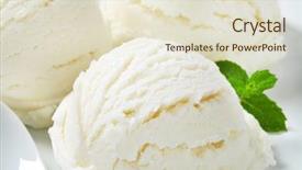  Presentation with coconut ice cream - Colorful slides enhanced with frozen yogurt - scoops of white ice cream backdrop and a  colored foreground