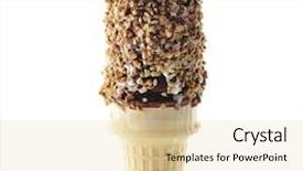  Presentation with chocolate nuts - Colorful presentation theme enhanced with frozen yogurt - vanilla and chocolate ice cream backdrop and a lemonade colored foreground