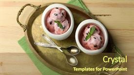  Presentation with ice cream colourful gelato flavors - Amazing theme having frozen yogurt - watermelon ice cream in bowls backdrop and a tawny brown colored foreground