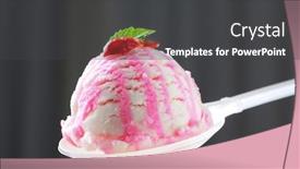  Presentation with ice frozen - Slides having frozen yogurt ice cream on spoon background and a dark gray colored foreground