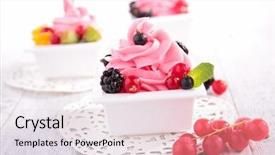  Presentation with yogurt - Beautiful theme featuring frozen yogurt backdrop and a  colored foreground