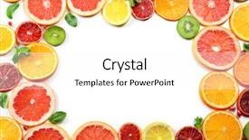  Presentation with citrus - PPT theme with fructose - citrus slices on white background background and a white colored foreground