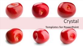  Presentation with red and white industry - Colorful slide set enhanced with fructose - collage of red cherries backdrop and a coral colored foreground