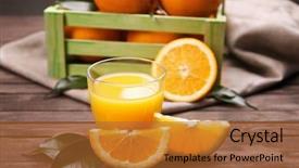  Presentation with fructose - Audience pleasing theme consisting of fructose - fresh orange juice with fruits backdrop and a red colored foreground