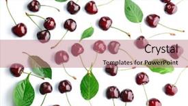  Presentation with fructose - Slide deck having fructose - fresh sweet cherries and green background and a coral colored foreground
