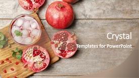  Presentation with fruit cocktail - Colorful PPT theme enhanced with fructose - glass of cold fruit cocktail backdrop and a coral colored foreground