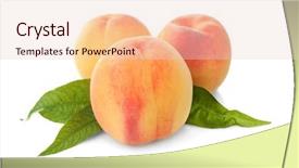  Presentation with fructose - Beautiful PPT theme featuring fructose - juicy ripe peaches isolated backdrop and a lemonade colored foreground
