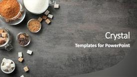  Presentation with fructose - PPT theme enhanced with fructose - various kinds of sugar background and a gray colored foreground