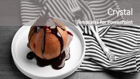  Presentation with white plate - PPT layouts featuring fructose syrup - baked pear served on white background and a  colored foreground