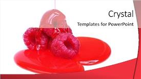  Presentation with pile - Audience pleasing theme consisting of fructose syrup - berry mixed pile backdrop and a white colored foreground