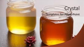  Presentation with honey whiskey - Beautiful presentation featuring fructose syrup - honey in jars backdrop and a soft green colored foreground