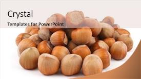  Presentation with medical pill medicine white blue - Audience pleasing slide deck consisting of frui - pile of hazelnuts isolated backdrop and a  colored foreground
