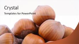  Presentation with hazelnuts - Amazing slides having frui - pile of hazelnuts isolated backdrop and a  colored foreground