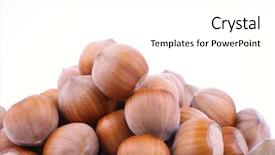  Presentation with hazelnuts - PPT theme featuring frui - pile of hazelnuts isolated background and a  colored foreground
