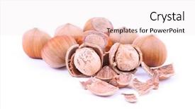  Presentation with hazelnuts - Audience pleasing presentation consisting of frui - pile of hazelnuts isolated backdrop and a  colored foreground