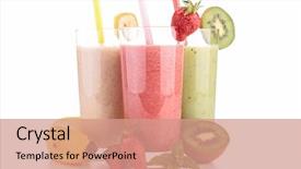  Presentation with smoothies - Cool new slides with fruit - assortment of smoothies backdrop and a coral colored foreground