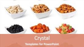  Presentation with berries - Slide deck having fruit - nuts and dried berries collection background and a coral colored foreground