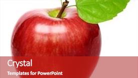  Presentation with apple - Cool new presentation design with fruit - red apple isolated backdrop and a crimson colored foreground