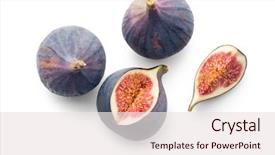  Presentation with fruit - Presentation design consisting of fruit - sliced fresh figs on white background and a sky blue colored foreground