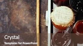  Presentation with fruit jam - Amazing slide set having fruit and berry jam with ingredients on a rustic background backdrop and a tawny brown colored foreground