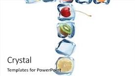  Presentation with cube - Beautiful PPT theme featuring fruit and ice cube letter over white background backdrop and a white colored foreground