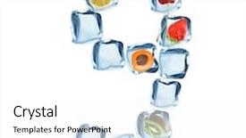  Presentation with cube - Colorful presentation theme enhanced with ruin in ephesus ancient city in izmir turkey backdrop and a ocean colored foreground