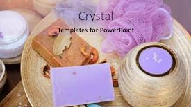  Presentation with handmade spa lavender soap - Slide deck having fruit-and-lavender-handmade-artisan background and a lemonade colored foreground