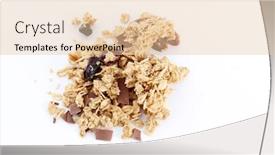  Presentation with granola - Amazing presentation theme having fruit and nut granola mix on white background backdrop and a lemonade colored foreground