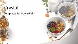  Presentation with nuts milk - Slide deck enhanced with fruit and nuts and healthy background and a white colored foreground