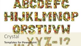  Presentation with alphabet - Colorful presentation theme enhanced with fruit-and-vegetable-alphabet-colection backdrop and a blonde colored foreground
