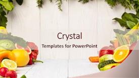  Presentation with fruit - Beautiful PPT theme featuring fruit and vegetable borders fruit backdrop and a sky blue colored foreground