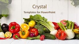  Presentation with fruit - Theme featuring fruit and vegetable borders background and a sky blue colored foreground