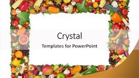  Presentation with frame border - Presentation design having fruit and vegetable frame background and a white colored foreground