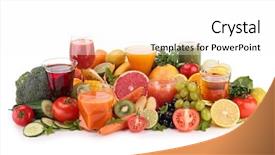  Presentation with fruit vegetable juice - Audience pleasing presentation design consisting of fruit and vegetable juice backdrop and a white colored foreground