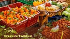  Presentation with morocco - Presentation theme having fruit-and-vegetable-market-morocco background and a tawny brown colored foreground