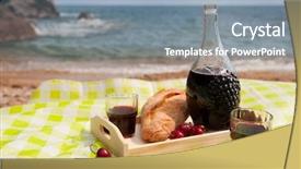  Presentation with picnic - PPT layouts featuring fruit at the picnic background and a mint green colored foreground