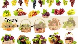  Presentation with grape - Colorful slides enhanced with fruit basket - assortment of ripe sweet grape backdrop and a blonde colored foreground