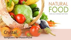  Presentation with fruit - Slides with fruit basket - fresh vegetable with leaves isolated background and a gold colored foreground